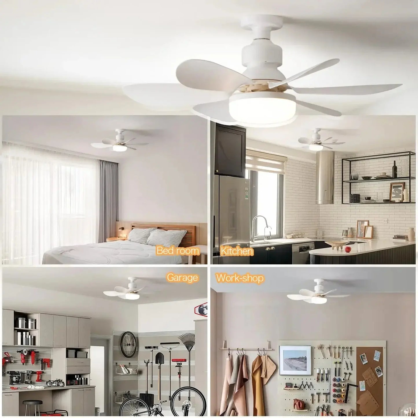 LED Ceiling Fan Light E27 40W with Remote Dimming