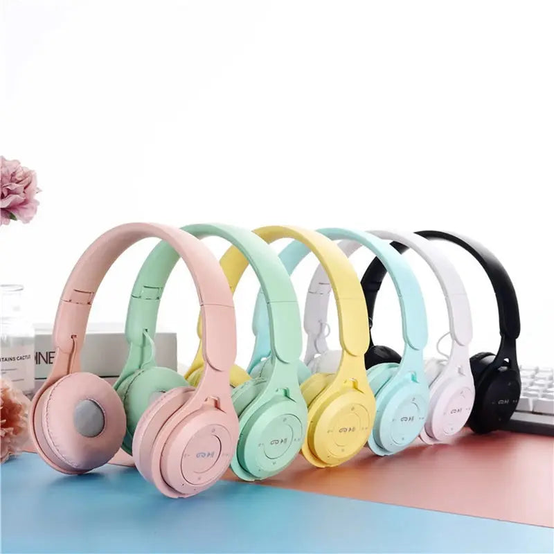 Wireless Macaron Kids Headphones With Mic For Gaming