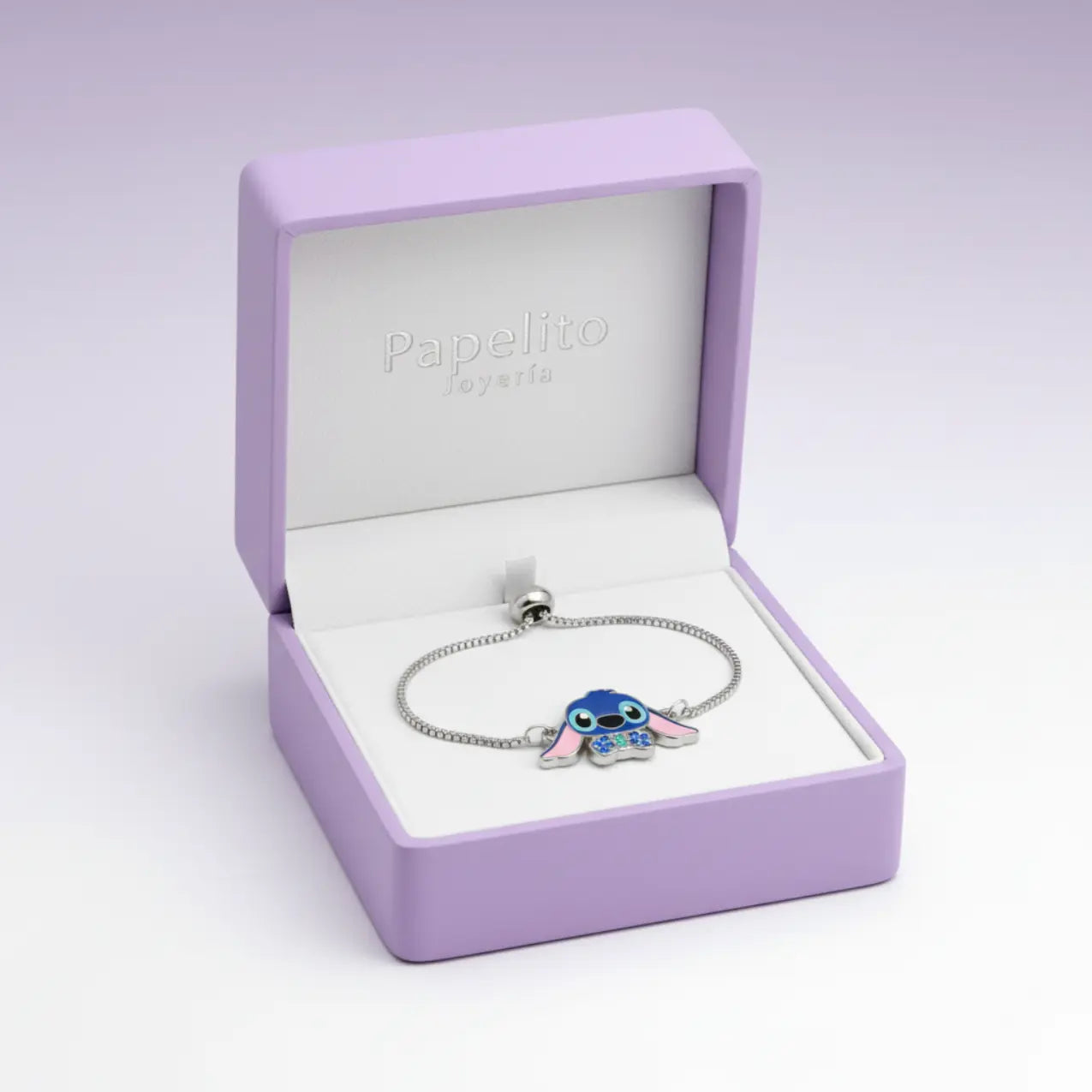 Pulsera de Personaje Azul Esmaltado con Circonitas 100% Acero Inoxidable