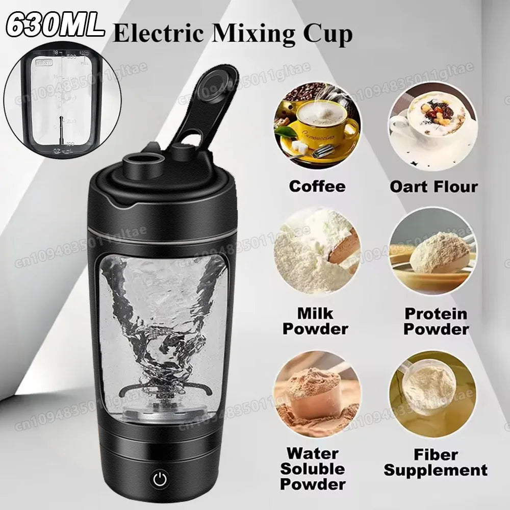 New 650ml USB Electric Portable Whey Protein Shaker bottle Fully Automatic Stirring Cup Rechargeable Gym BA Free Cocktail Blend