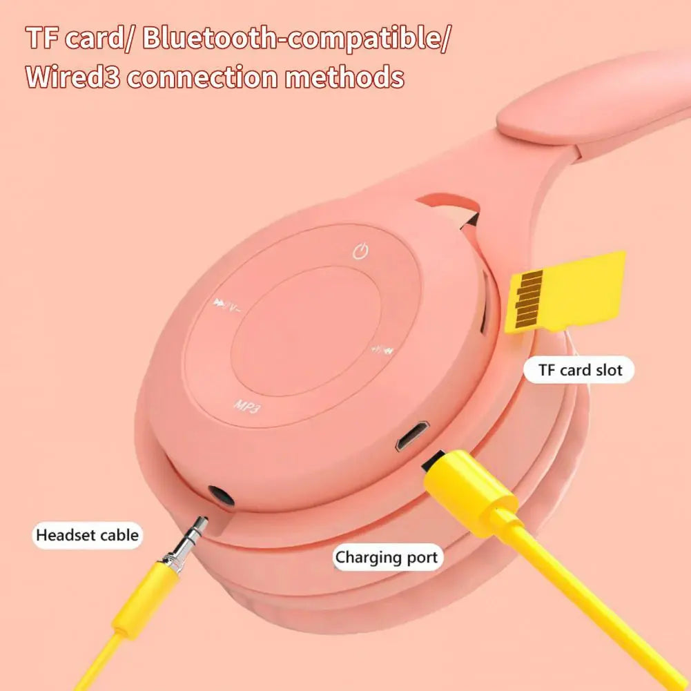 Wireless Macaron Kids Headphones With Mic For Gaming