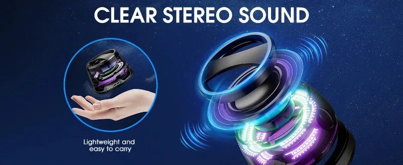 VIKEFON Portable Bluetooth Speaker HECATE G200 RGB Lighting Magnetic Speaker BT5.3 Mini Sound Box 7 Hours Playback Phone Holder