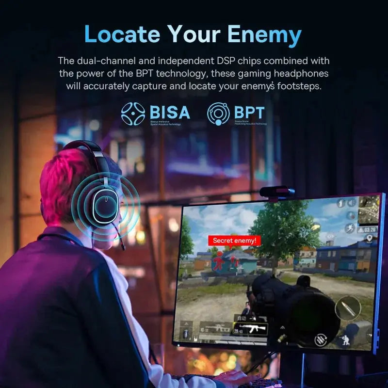Wireless Gaming Headset With Mic – 2.4G, Bluetooth 5.3