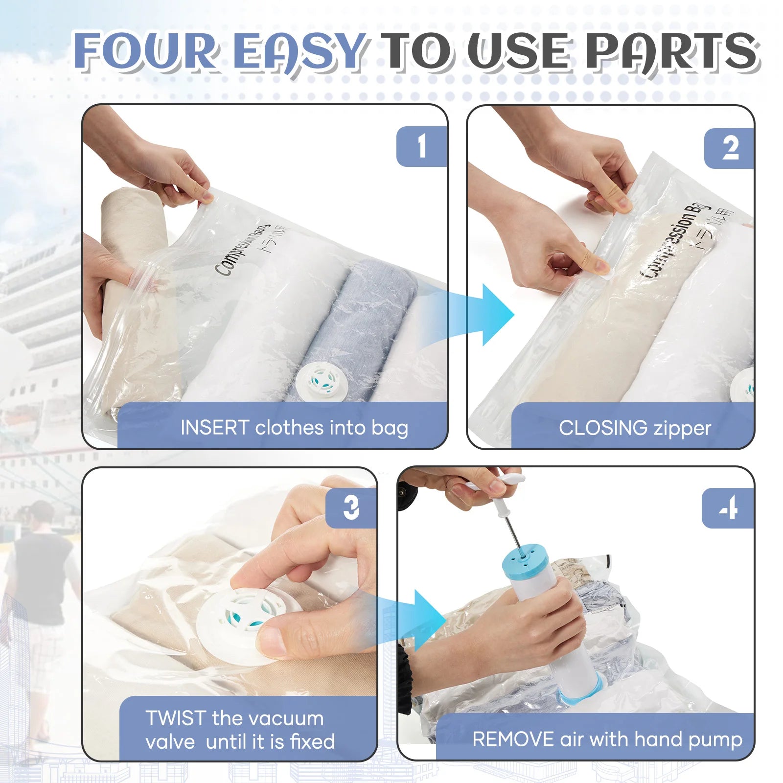 Clothing Storage Bag Personal item storage Backpack Ryanair Backpack 40x30x20 Cabin Bag, Vacuum Storage Bag With Manual Pump