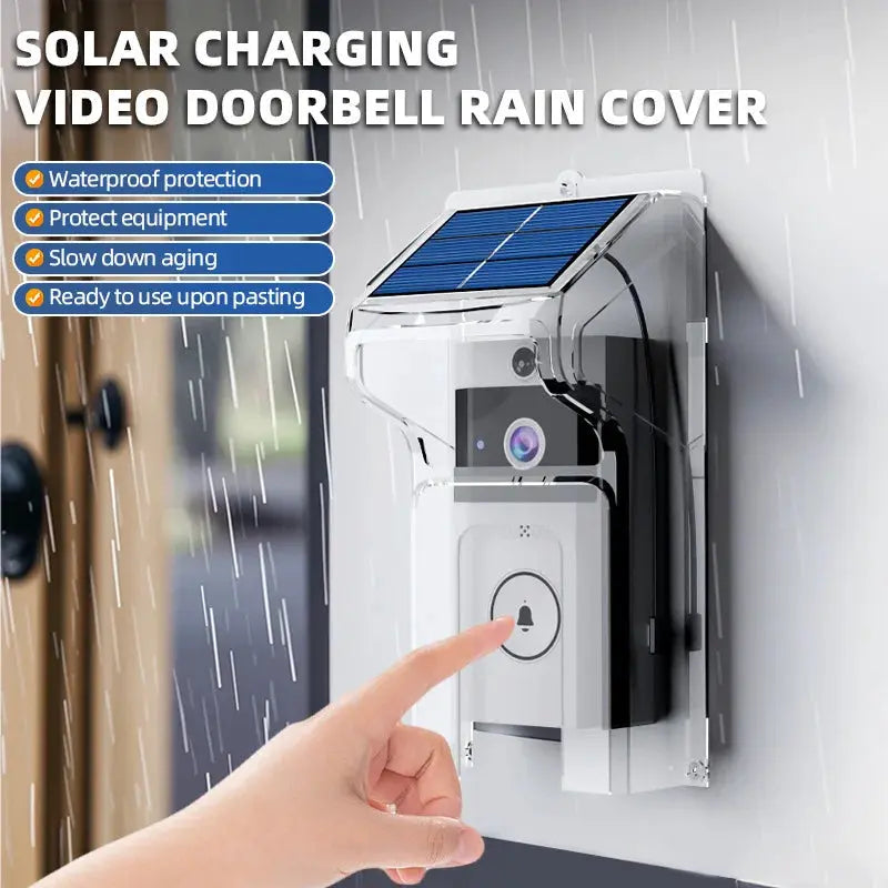Wireless Video Doorbell with Solar Rain Cover Waterproof WiFi Doorbell Camera Color Intercom Video Doorbell Smart Home Security