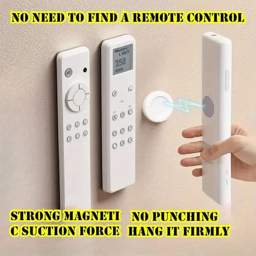 3pcs No Drill Magnetic Remote Holder - Wall Mount for TV/AC/DVD Remotes, White Space-Saving Design Todo Para Si