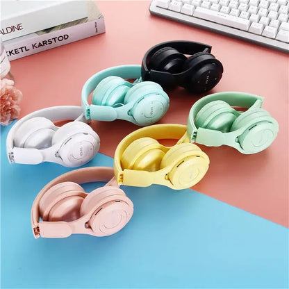 Wireless Macaron Kids Headphones With Mic For Gaming