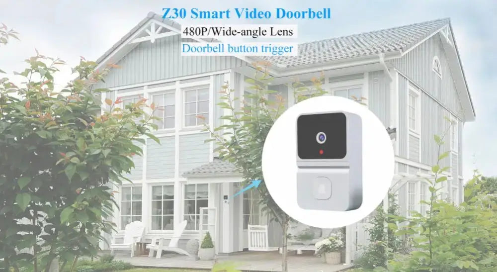 Wireless WiFi Doorbell with Outdoor HD Security Camera, Night Vision Video Intercom, Voice Changer for Home Monitoring Door Phone